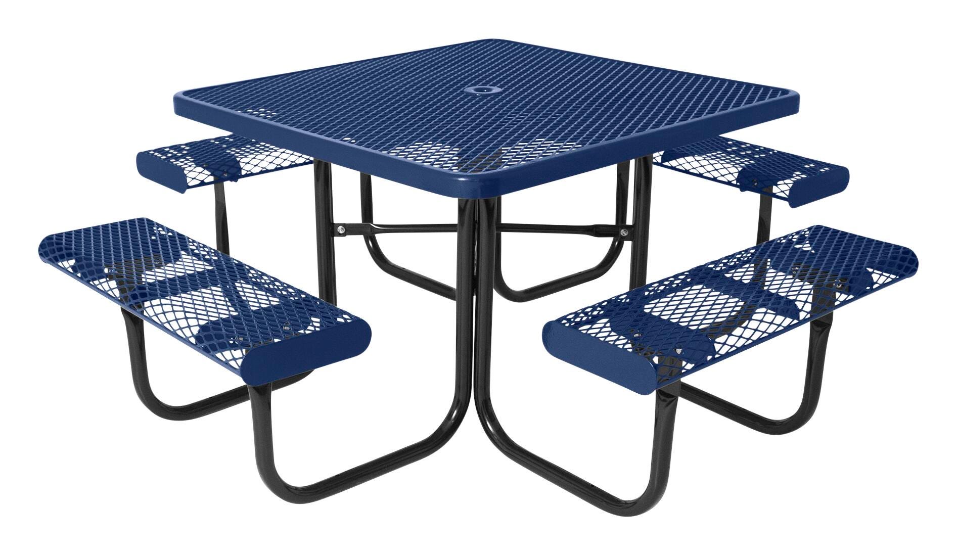 Ultrasite 358 Series Square Portable/Surface Mount Thermoplastic Four Seat Picnic Table - Diamond Pattern 4001955
